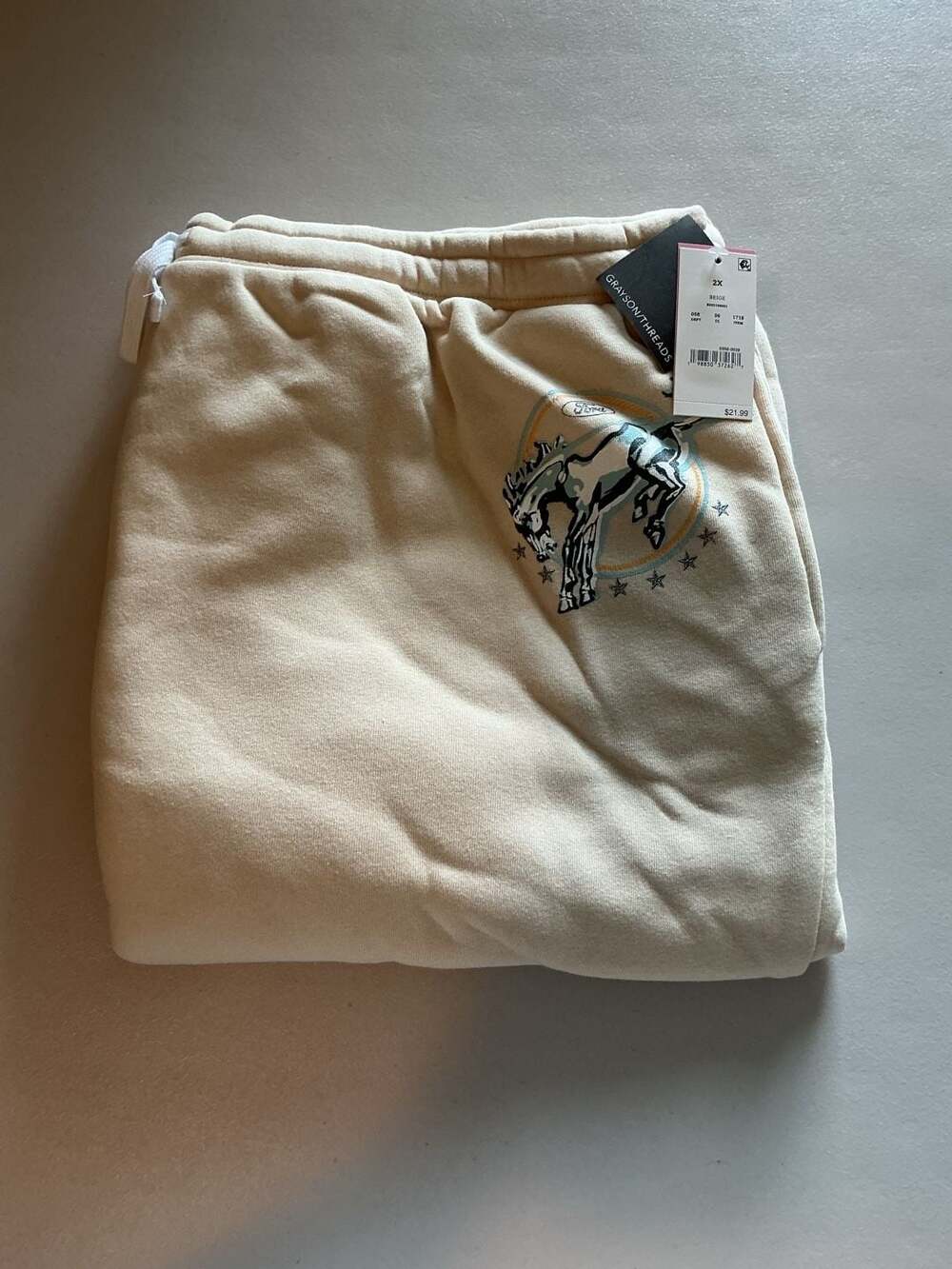 Grayson Threads Ford Bronco Sweatpants Size 2X Beige Graphic Fleece